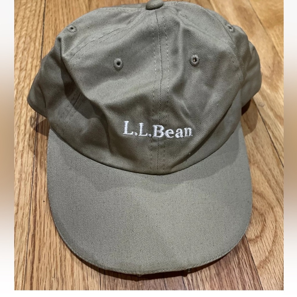 L.L. Bean Baseball Hat Cap w/Lights Beige ADJUSTABLE FISHING HIKING OUTDOORS